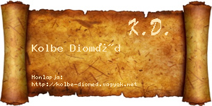 Kolbe Dioméd névjegykártya